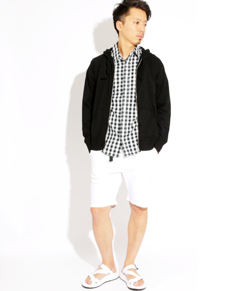 Denime（ドゥニーム）の「BASIC CUT FULL ZIP PARKA（パーカー・メンズ・サックスブルー/ブラック/ホワイト・LARGE/MEDIUM/SMALL）」の5枚目の写真