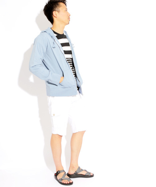 Denime（ドゥニーム）の「BASIC CUT FULL ZIP PARKA（パーカー・メンズ・サックスブルー/ブラック/ホワイト・LARGE/MEDIUM/SMALL）」の7枚目の写真