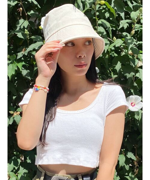EVRIS（エヴリス）の「バケットハット（ハット・レディース・ホワイト/ブラック・FREE）」の21枚目の写真