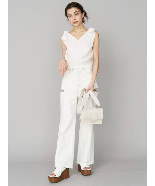 EVRIS（エヴリス）の「コットンレースノースリーブブラウス（シャツ/ブラウス・レディース・ホワイト/ブラック/グリーン・FREE）」の7枚目の写真