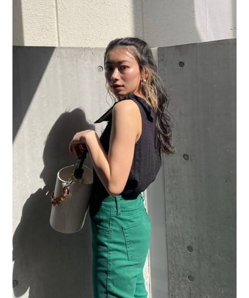 EVRIS（エヴリス）の「コットンレースノースリーブブラウス（シャツ/ブラウス・レディース・ホワイト/ブラック/グリーン・FREE）」の13枚目の写真