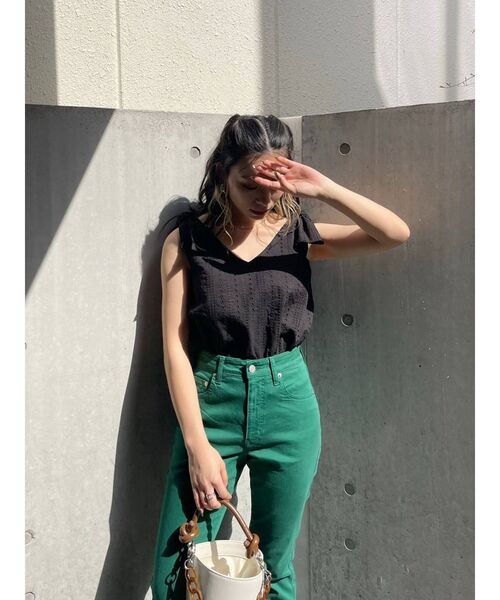 EVRIS（エヴリス）の「コットンレースノースリーブブラウス（シャツ/ブラウス・レディース・ホワイト/ブラック/グリーン・FREE）」の14枚目の写真