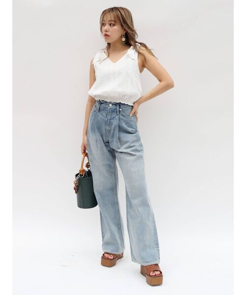 EVRIS（エヴリス）の「コットンレースノースリーブブラウス（シャツ/ブラウス・レディース・ホワイト/ブラック/グリーン・FREE）」の17枚目の写真