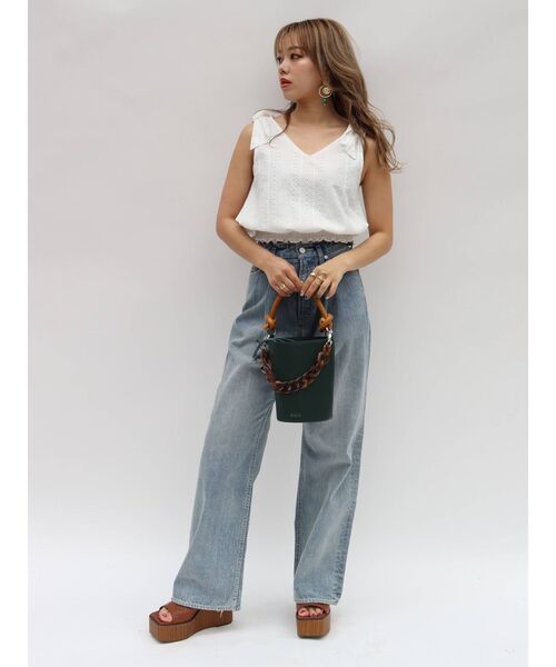 EVRIS（エヴリス）の「コットンレースノースリーブブラウス（シャツ/ブラウス・レディース・ホワイト/ブラック/グリーン・FREE）」の18枚目の写真