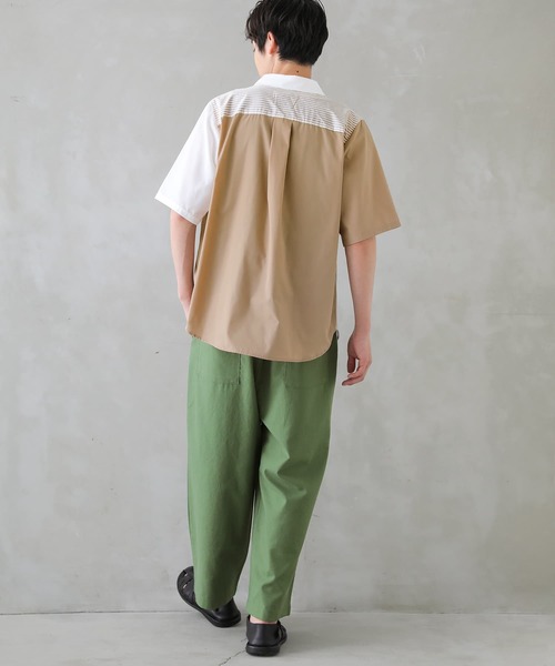 osharewalker(オシャレウォーカー)の「【廃盤】『ストライプ配色切替デザインシャツ』(シャツ/ブラウス・メンズ・ブラック/ベージュ/ネイビー・2/3)」の9枚目の写真