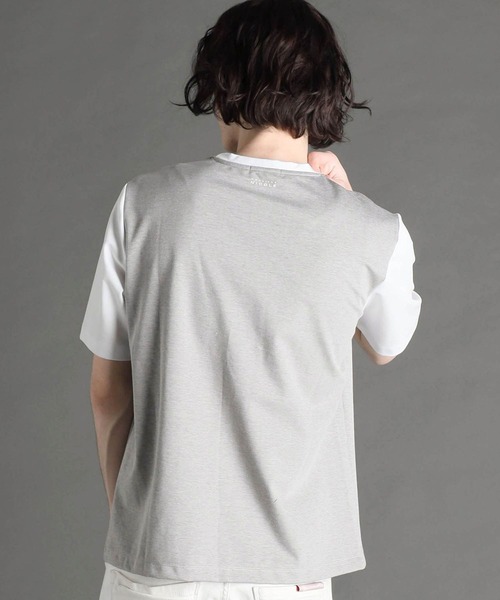MONSIEUR NICOLE（ムッシュニコル）の「モクロディ パネルカラーTシャツ（Tシャツ/カットソー・メンズ・グレー/ホワイト/ブラック・LARGE/X-LARGE/MEDIUM）」の6枚目の写真