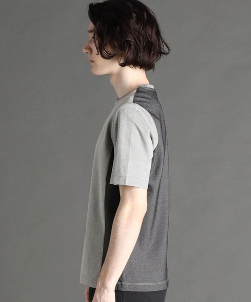 MONSIEUR NICOLE（ムッシュニコル）の「モクロディ パネルカラーTシャツ（Tシャツ/カットソー・メンズ・グレー/ホワイト/ブラック・LARGE/X-LARGE/MEDIUM）」の14枚目の写真