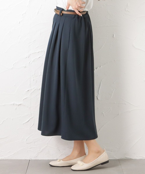 NAVY(ネイビー)の「ベルト付き カットジョーゼットタックパンツ(その他パンツ・レディース・ネイビー/カーキ/ブラック・L/M)」の8枚目の写真