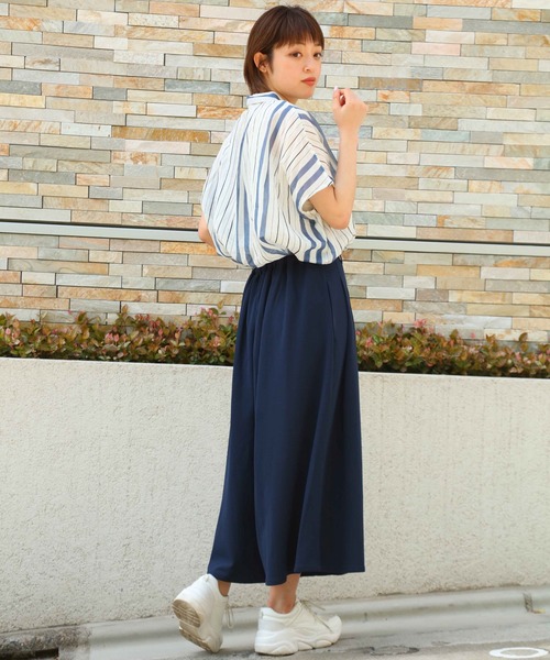 NAVY(ネイビー)の「ベルト付き カットジョーゼットタックパンツ(その他パンツ・レディース・ネイビー/カーキ/ブラック・L/M)」の18枚目の写真