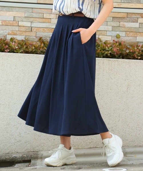 NAVY(ネイビー)の「ベルト付き カットジョーゼットタックパンツ(その他パンツ・レディース・ネイビー/カーキ/ブラック・L/M)」の19枚目の写真