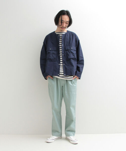 GLOSTER（グロスター）の「【GLOSTER/グロスター】タイプライターノーカラーシャツジャケット（シャツ/ブラウス・メンズ・ネイビー/オフホワイト/カーキ・MEDIUM/LARGE）」の15枚目の写真