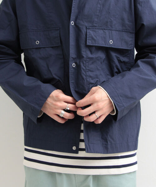 GLOSTER（グロスター）の「【GLOSTER/グロスター】タイプライターノーカラーシャツジャケット（シャツ/ブラウス・メンズ・ネイビー/オフホワイト/カーキ・MEDIUM/LARGE）」の19枚目の写真