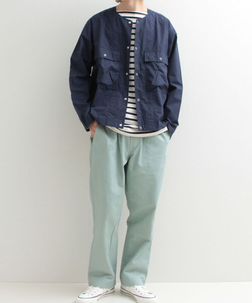 GLOSTER（グロスター）の「【GLOSTER/グロスター】タイプライターノーカラーシャツジャケット（シャツ/ブラウス・メンズ・ネイビー/オフホワイト/カーキ・MEDIUM/LARGE）」の16枚目の写真