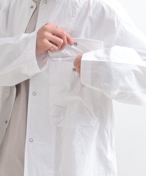 GLOSTER（グロスター）の「【GLOSTER/グロスター】タイプライターノーカラーシャツジャケット（シャツ/ブラウス・メンズ・ネイビー/オフホワイト/カーキ・MEDIUM/LARGE）」の20枚目の写真