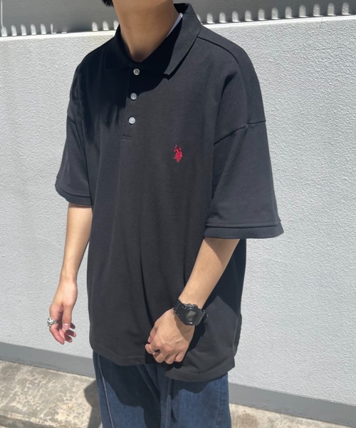 U.S. POLO ASSN.（ユーエスポロアッスン）の「無地半袖ポロシャツ（ポロシャツ・メンズ・ホワイト/ブラック/ブルー/グリーン・SMALL/MEDIUM/LARGE/X-LARGE）」の3枚目の写真
