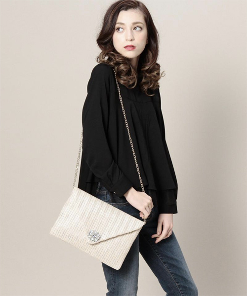 ROSE BUD（ローズバッド）の「(LL ACCESSORIES) B1308D CLUTCH（クラッチバッグ・レディース・ブラック/ベージュ・ONE SIZE）」の13枚目の写真