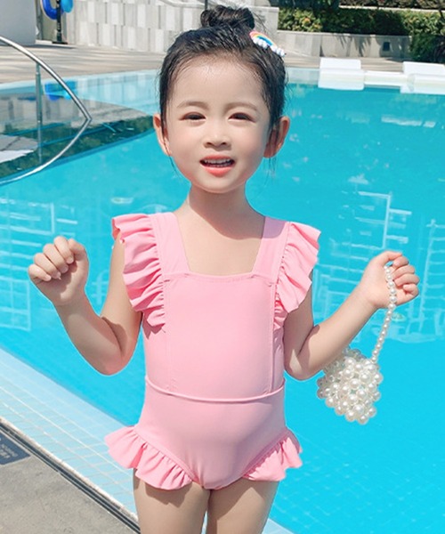 TeddyShop(テディショップ)の「キッズ水着 フリルバックリボンワンピース風オールインワンスイムウェア(水着・レディース・ピンク/ブルー・100cm/110cm/120cm/130cm/140cm)」の8枚目の写真