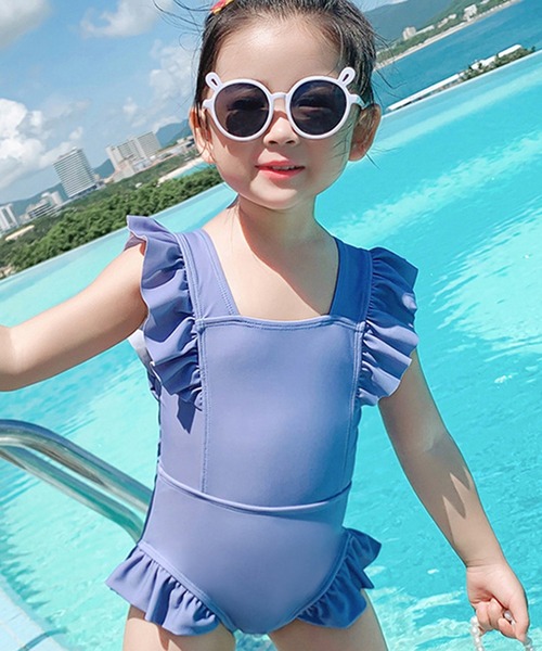 TeddyShop(テディショップ)の「キッズ水着 フリルバックリボンワンピース風オールインワンスイムウェア(水着・レディース・ピンク/ブルー・100cm/110cm/120cm/130cm/140cm)」の3枚目の写真