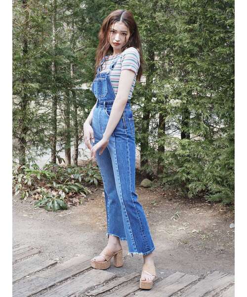 EVRIS（エヴリス）の「マルチボーダーTEE（Tシャツ/カットソー・レディース・オレンジ/グリーン・FREE）」の12枚目の写真