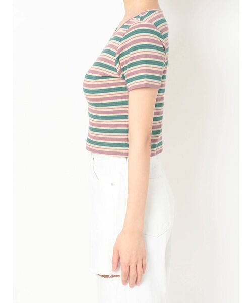 EVRIS（エヴリス）の「マルチボーダーTEE（Tシャツ/カットソー・レディース・オレンジ/グリーン・FREE）」の17枚目の写真