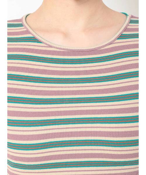 EVRIS（エヴリス）の「マルチボーダーTEE（Tシャツ/カットソー・レディース・オレンジ/グリーン・FREE）」の19枚目の写真