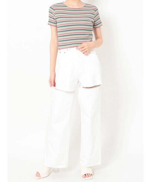 EVRIS（エヴリス）の「マルチボーダーTEE（Tシャツ/カットソー・レディース・オレンジ/グリーン・FREE）」の22枚目の写真