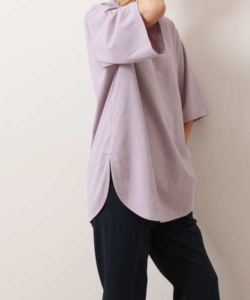 IENA LA BOUCLE(イエナラブークル)の「IENA LA BOUCLE ツイストコットン ラウンドヘムTシャツ(Tシャツ/カットソー・レディース・ブラック系その他/ピンク系その他/バーガンディー・FREE)」の8枚目の写真