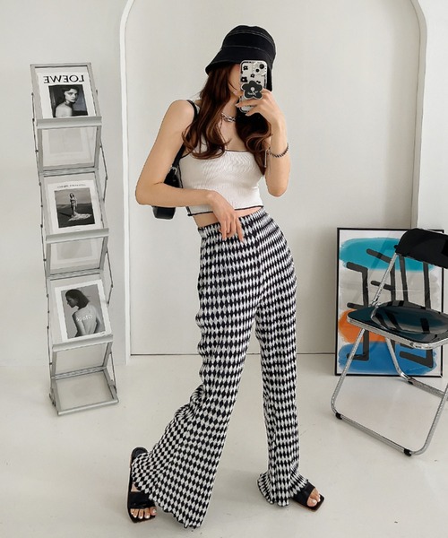 me+em select（ミームセレクト）の「ツートンチェックロングプリーツ