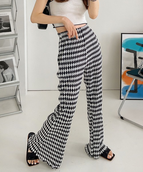 me+em select（ミームセレクト）の「ツートンチェックロングプリーツ