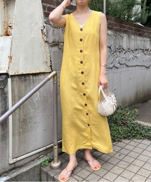 SHENERY | レーヨン麻フロントボタンロングワンピース(ワンピース)