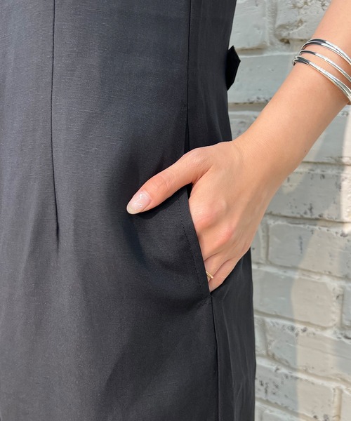 SHENERY(シーナリー)の「レーヨン麻フロントボタンロングワンピース(ワンピース・レディース・ブラック/イエロー/ライトベージュ・FREE)」の9枚目の写真