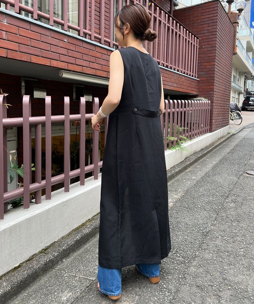 SHENERY(シーナリー)の「レーヨン麻フロントボタンロングワンピース(ワンピース・レディース・ブラック/イエロー/ライトベージュ・FREE)」の20枚目の写真