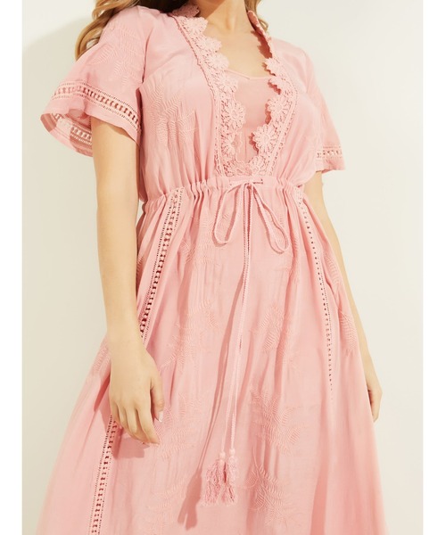 Guess（ゲス）の「Francesca Dress（ワンピース・レディース・ホワイト/ピンク・SMALL/X-SMALL/MEDIUM）」の8枚目の写真