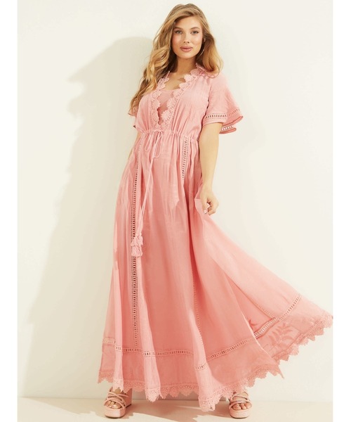 Guess（ゲス）の「Francesca Dress（ワンピース・レディース・ホワイト/ピンク・SMALL/X-SMALL/MEDIUM）」の10枚目の写真