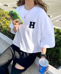 HWG_5 | HWG_5オリジナル ビッグシルエット HロゴプリントTシャツ(Tシャツ/カットソー)