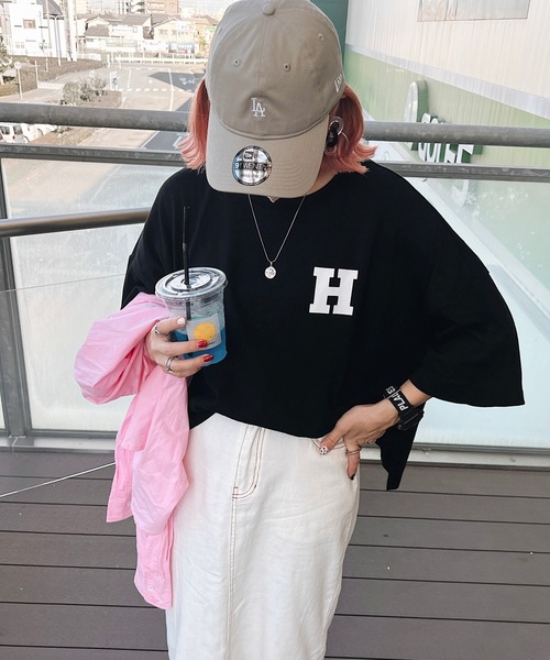 HWG_5（エイチダブルゴー）の「HWG_5オリジナル ビッグシルエット HロゴプリントTシャツ（Tシャツ/カットソー・レディース・ホワイト/ブラック・FREE）」の14枚目の写真
