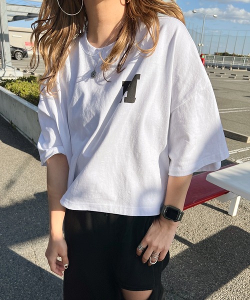 HWG_5（エイチダブルゴー）の「HWG_5オリジナル ビッグシルエット HロゴプリントTシャツ（Tシャツ/カットソー・レディース・ホワイト/ブラック・FREE）」の15枚目の写真