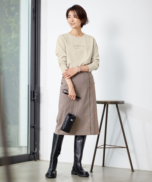 J.PRESS Ladies(J.プレス レディス)の「【洗える】Mixツイードチェック スカート(スカート・レディース・ライトグレー系3/ブラウン系3・S/XS/XXS)」の14枚目の写真