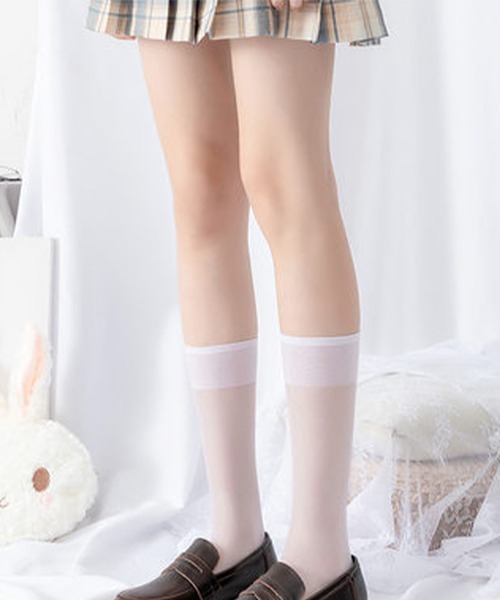 EPICKS（エピックス）の「シアーハイソックス　ミドルソックス　スクール（ソックス/靴下・レディース・ホワイト/ブラック/その他1/その他2・M/S）」の4枚目の写真