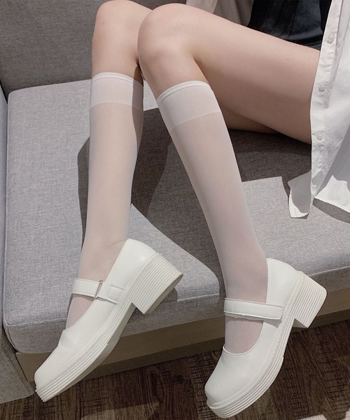 EPICKS（エピックス）の「シアーハイソックス　ミドルソックス　スクール（ソックス/靴下・レディース・ホワイト/ブラック/その他1/その他2・M/S）」の2枚目の写真