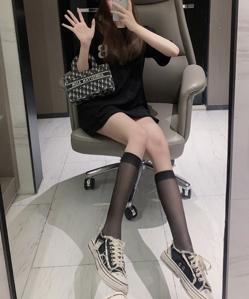 EPICKS（エピックス）の「シアーハイソックス　ミドルソックス　スクール（ソックス/靴下・レディース・ホワイト/ブラック/その他1/その他2・M/S）」の7枚目の写真