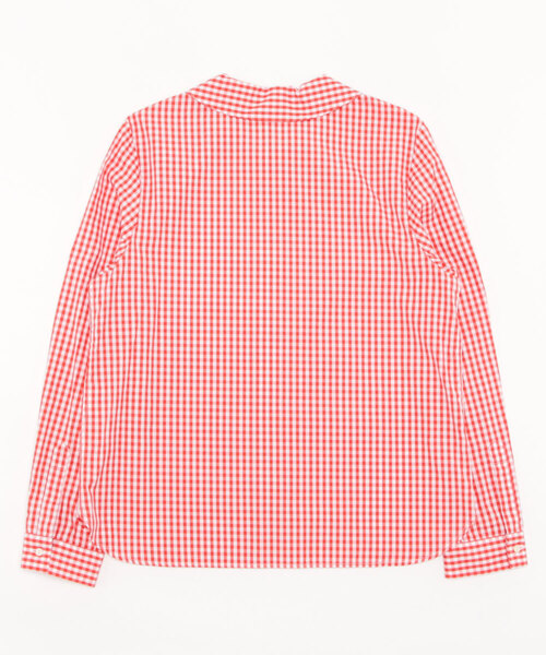 ブラウス シャツ ギザギンガム　丸衿長袖ブラウス レディース CHILD WOMAN（チャイルドウーマン）の「ギザギンガム 丸衿長袖