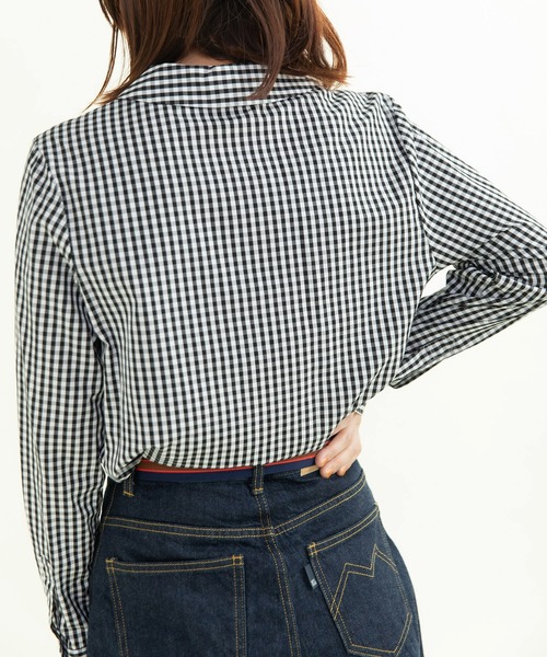 CHILD WOMAN（チャイルドウーマン）の「ギザギンガム　丸衿長袖ブラウス（シャツ/ブラウス・レディース・レッド/ブラック・FREE）」の20枚目の写真