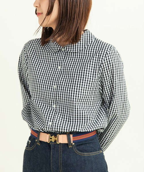 CHILD WOMAN（チャイルドウーマン）の「ギザギンガム　丸衿長袖ブラウス（シャツ/ブラウス・レディース・レッド/ブラック・FREE）」の18枚目の写真