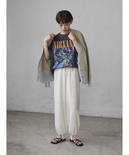 rem closet（レムクローゼット）の「ジョーゼットスリットジョガーパンツ（その他パンツ・レディース・オフホワイト・S/M）」の16枚目の写真