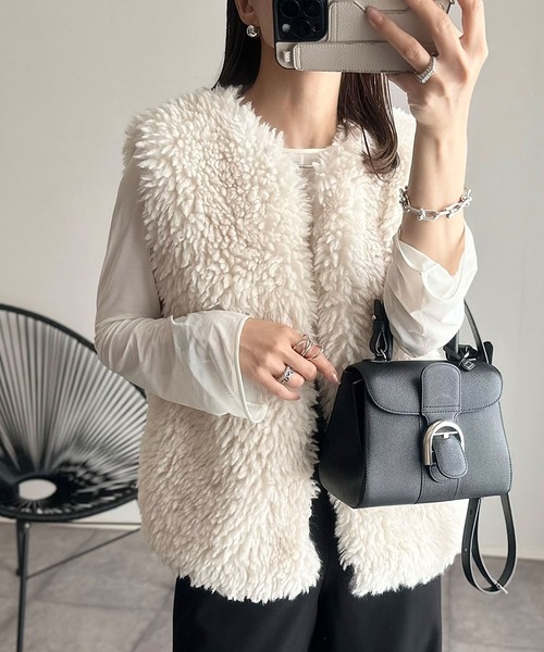 セール】シープ風ファーベスト（ベスト）｜andme（アンドミー