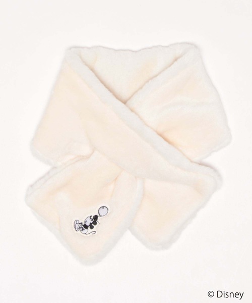 Disney（ディズニー）の「【DISNEY/ディズニ―】ワンポイント刺繍　ファーティペット　マフラー（マフラー・レディース・ベージュ/アイボリー/ブラック/グレー・FREE）」の4枚目の写真