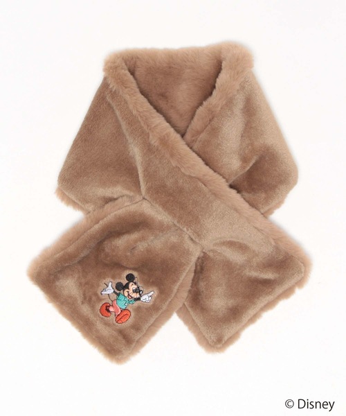 Disney（ディズニー）の「【DISNEY/ディズニ―】ワンポイント刺繍　ファーティペット　マフラー（マフラー・レディース・ベージュ/アイボリー/ブラック/グレー・FREE）」の3枚目の写真