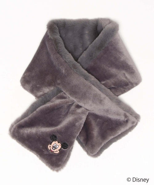 Disney（ディズニー）の「【DISNEY/ディズニ―】ワンポイント刺繍　ファーティペット　マフラー（マフラー・レディース・ベージュ/アイボリー/ブラック/グレー・FREE）」の2枚目の写真