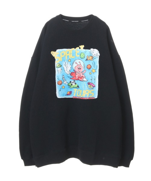 Candy Stripper（キャンディストリッパー）の「SPACE TOURS SWEAT ワンピース（スウェット・レディース・ブラック/ホワイト/パープル・2）」の3枚目の写真